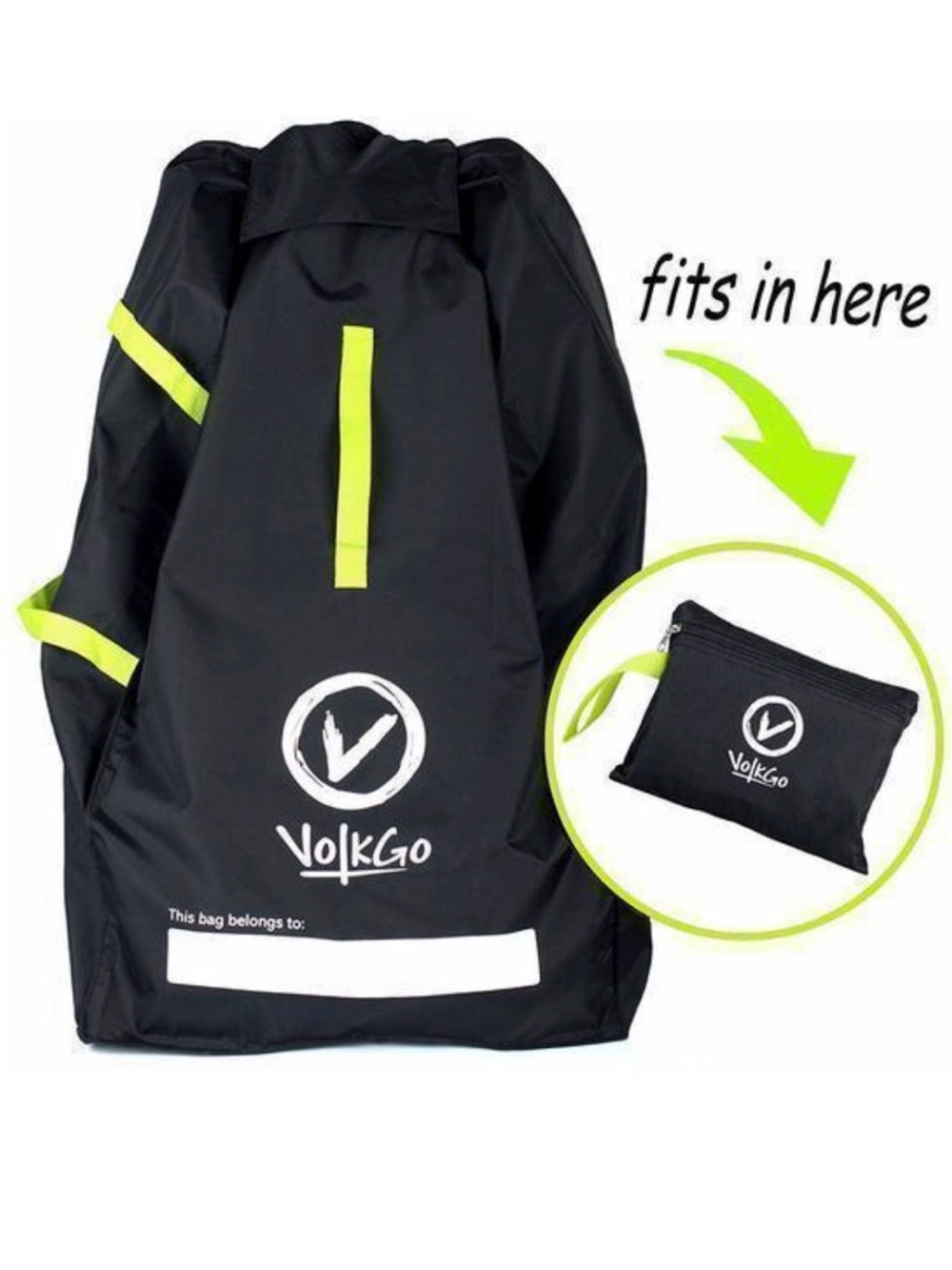 Men's Black Backpack with Neon Yellow Accents